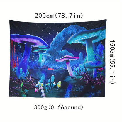 Fluorescent Forest  | Mushroom Tapestry
