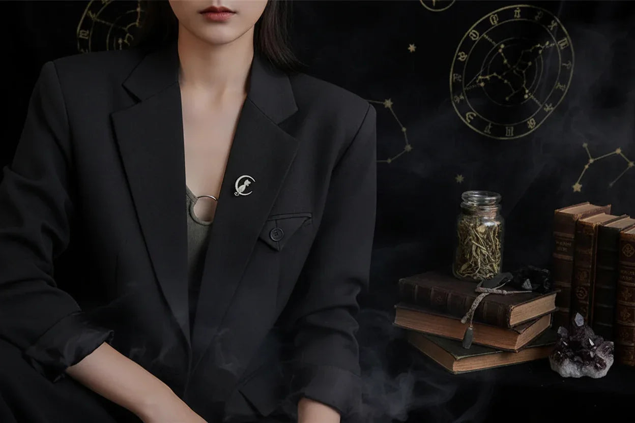 Moon Cat Brooch - Sorceress Sanctuary gold