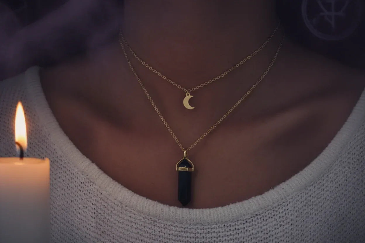 Moon Constellation Necklace - Sorceress Sanctuary blue-silver-green-black-purple