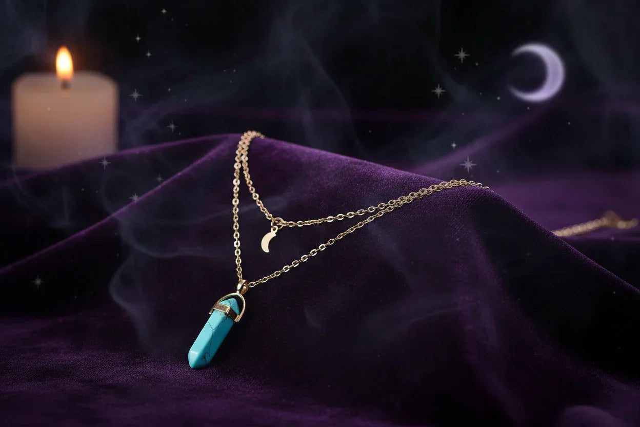 Moon Constellation Necklace - Sorceress Sanctuary blue-silver-green-black-purple