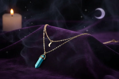 Moon Constellation Necklace - Sorceress Sanctuary blue-silver-green-black-purple