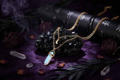 Moon Constellation Necklace - Sorceress Sanctuary blue-silver-green-black-purple
