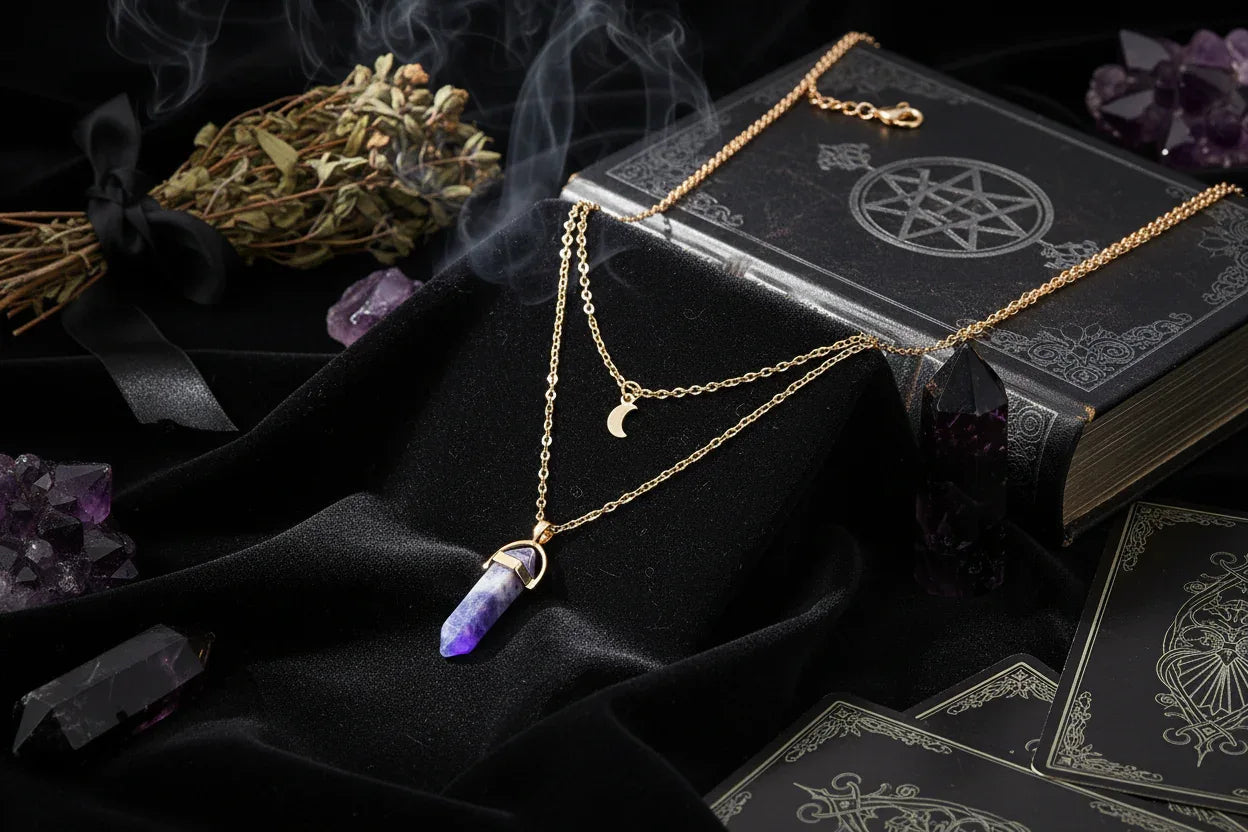 Moon Constellation Necklace - Sorceress Sanctuary blue-silver-green-black-purple
