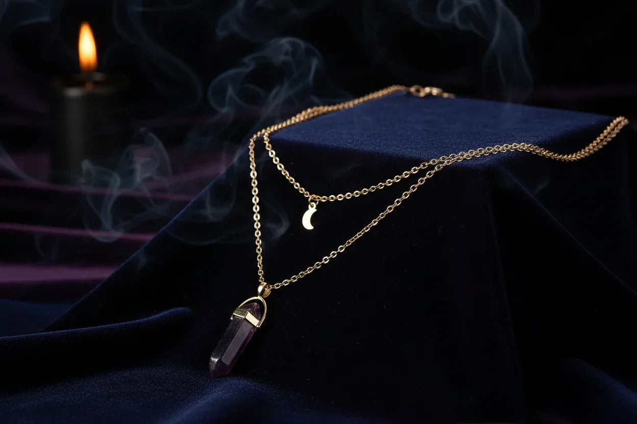 Moon Constellation Necklace - Sorceress Sanctuary blue-silver-green-black-purple