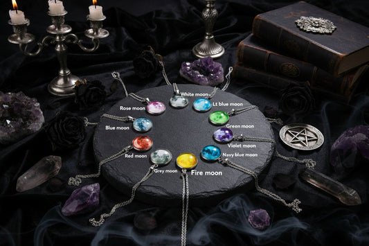 Moon Glow Necklace - Sorceress Sanctuary Light blue moon-White Moon-Fire moon-Blue moon-Green moon