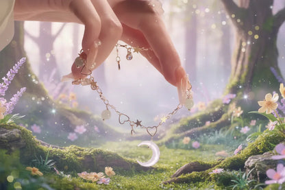 Moon Pearl Bracelet - Sorceress Sanctuary Crescent Pentagram Bracelet
