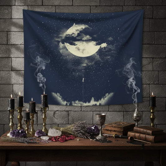 Moonfall Mystic Tapestry - Sorceress Sanctuary Black / 150X130cm-Black / 200x150cm