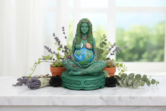 Mother Earth Statue - Sorceress Sanctuary Green / 1 PCS / 11.2*9.5*14.4