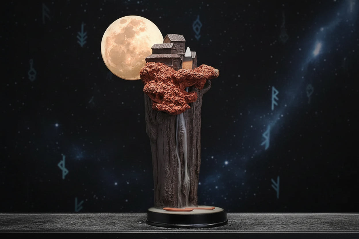 Mountain Temple Incense Burner - Sorceress Sanctuary Brown