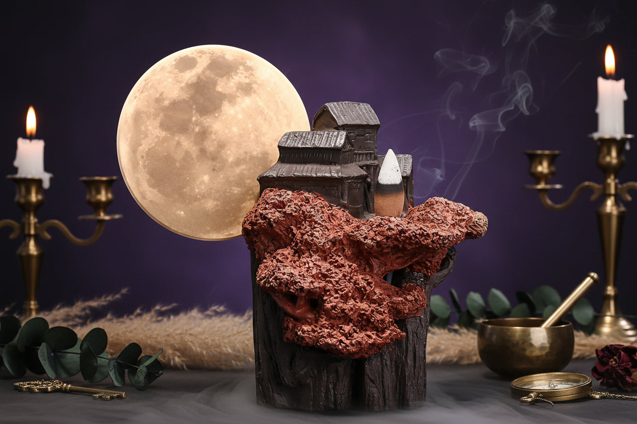 Mountain Temple Incense Burner - Sorceress Sanctuary Brown