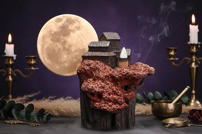 Mountain Temple Incense Burner - Sorceress Sanctuary Brown