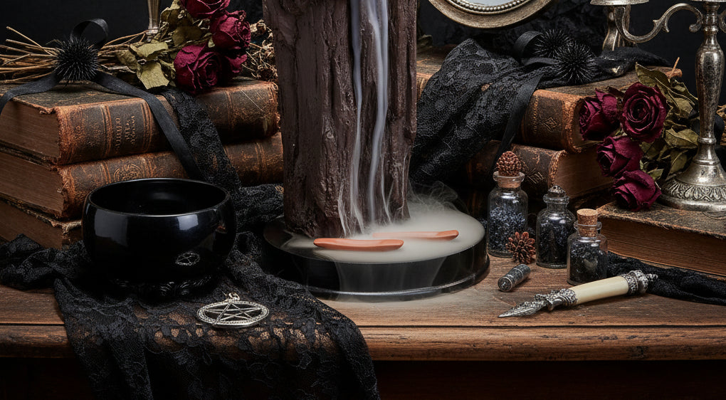 Mountain Temple Incense Burner - Sorceress Sanctuary Brown