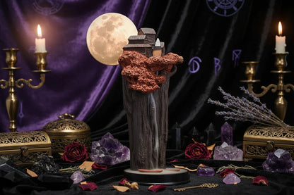 Mountain Temple Incense Burner - Sorceress Sanctuary Brown