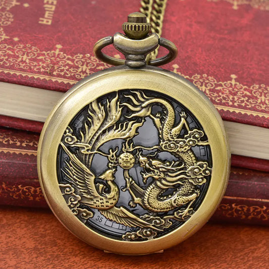 Stylish Hollow Bronze | Pocket Watch
