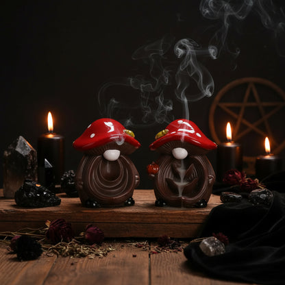 Mushroom Incense Holder - Sorceress Sanctuary Mushroom Shaped Aroma Diffuser-A-Mushroom Shaped Aroma Diffuser-B