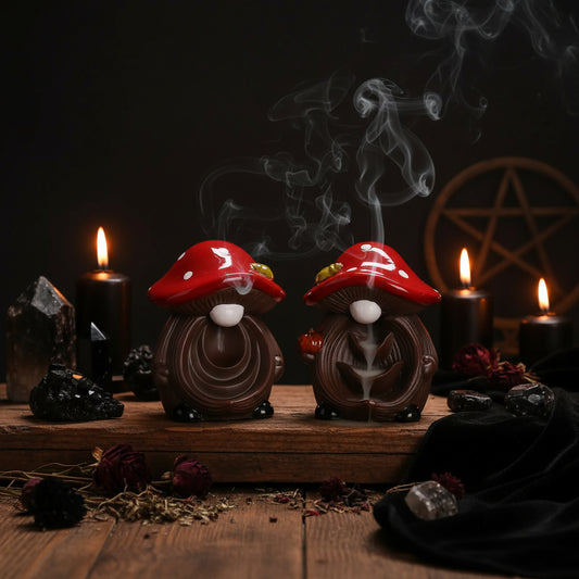 Mushroom Incense Holder - Sorceress Sanctuary Mushroom Shaped Aroma Diffuser-A-Mushroom Shaped Aroma Diffuser-B