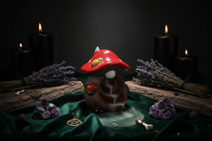 Mushroom Incense Holder - Sorceress Sanctuary Mushroom Shaped Aroma Diffuser-A-Mushroom Shaped Aroma Diffuser-B
