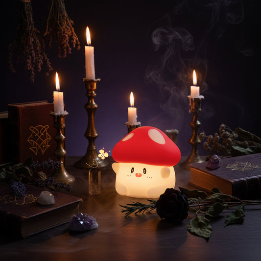Mushroom Lamp - Sorceress Sanctuary Yellow Light