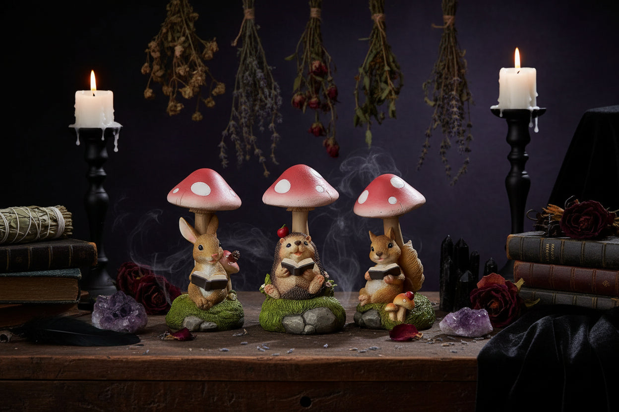 Mushroom Solar Lamp - Sorceress Sanctuary Rabbit-Hedgehog-Squirrel