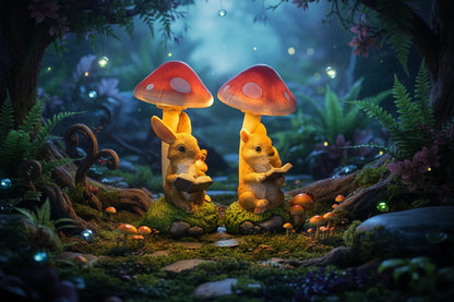 Mushroom Solar Lamp - Sorceress Sanctuary Rabbit-Hedgehog-Squirrel