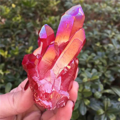 Natural Electroplated Red Crystal Cluster
