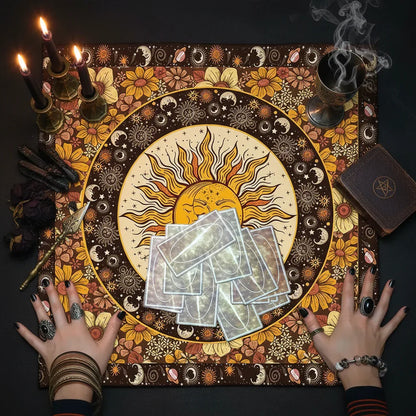 Mystic Alter Cloths - Sorceress Sanctuary Purple Cat Wreath / 50x50cm-Purple Cat Wreath / 75x75cm-Goddess / 50x50cm-Goddess / 75x75cm-Pink Star / 50x50cm