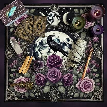 Mystic Alter Cloths - Sorceress Sanctuary Purple Cat Wreath / 50x50cm-Purple Cat Wreath / 75x75cm-Goddess / 50x50cm-Goddess / 75x75cm-Pink Star / 50x50cm