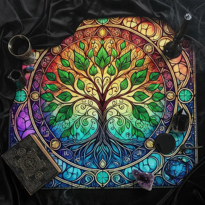 Mystic Alter Cloths - Sorceress Sanctuary Purple Cat Wreath / 50x50cm-Purple Cat Wreath / 75x75cm-Goddess / 50x50cm-Goddess / 75x75cm-Pink Star / 50x50cm