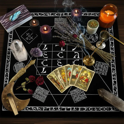 Mystic Alter Cloths - Sorceress Sanctuary Purple Cat Wreath / 50x50cm-Purple Cat Wreath / 75x75cm-Goddess / 50x50cm-Goddess / 75x75cm-Pink Star / 50x50cm