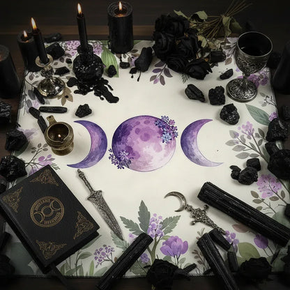 Mystic Alter Cloths - Sorceress Sanctuary Purple Cat Wreath / 50x50cm-Purple Cat Wreath / 75x75cm-Goddess / 50x50cm-Goddess / 75x75cm-Pink Star / 50x50cm