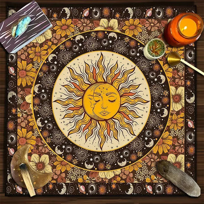 Mystic Alter Cloths - Sorceress Sanctuary Purple Cat Wreath / 50x50cm-Purple Cat Wreath / 75x75cm-Goddess / 50x50cm-Goddess / 75x75cm-Pink Star / 50x50cm