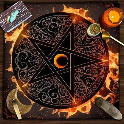 Mystic Alter Cloths - Sorceress Sanctuary Purple Cat Wreath / 50x50cm-Purple Cat Wreath / 75x75cm-Goddess / 50x50cm-Goddess / 75x75cm-Pink Star / 50x50cm