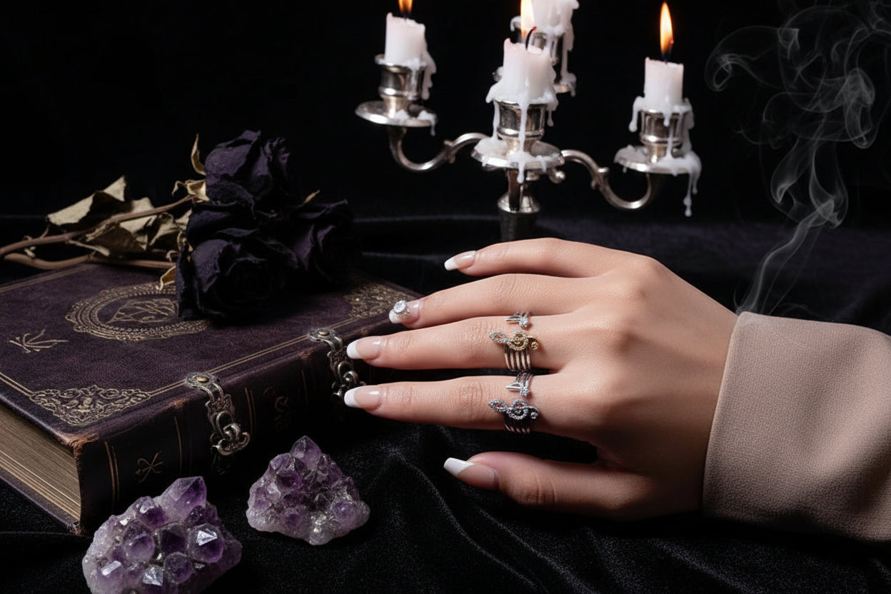 Mystic Music Ring - Sorceress Sanctuary 14K gold-White K