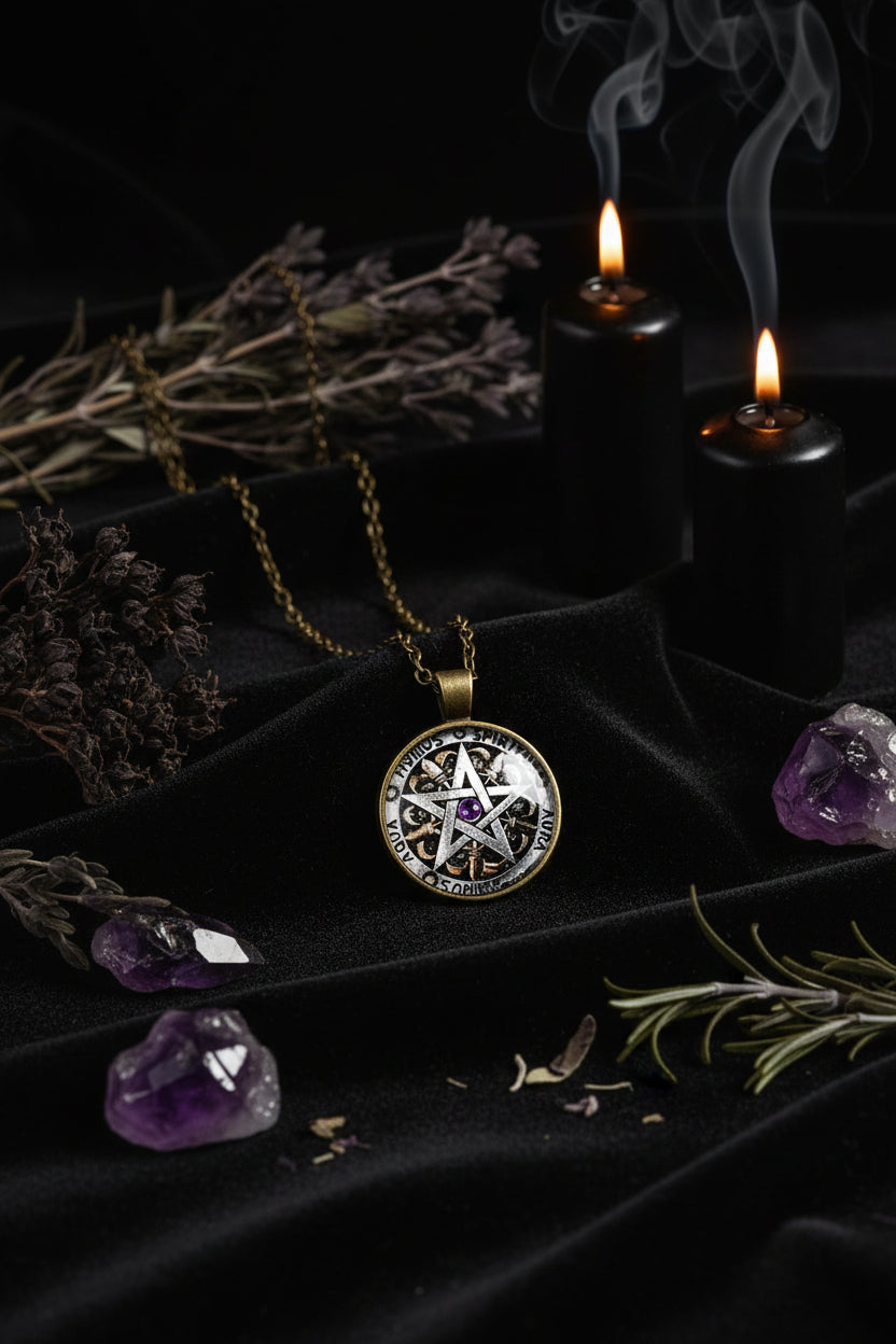 Star Gem Necklace with Metal Pendant Sweater Chain Sorceress Sanctuary