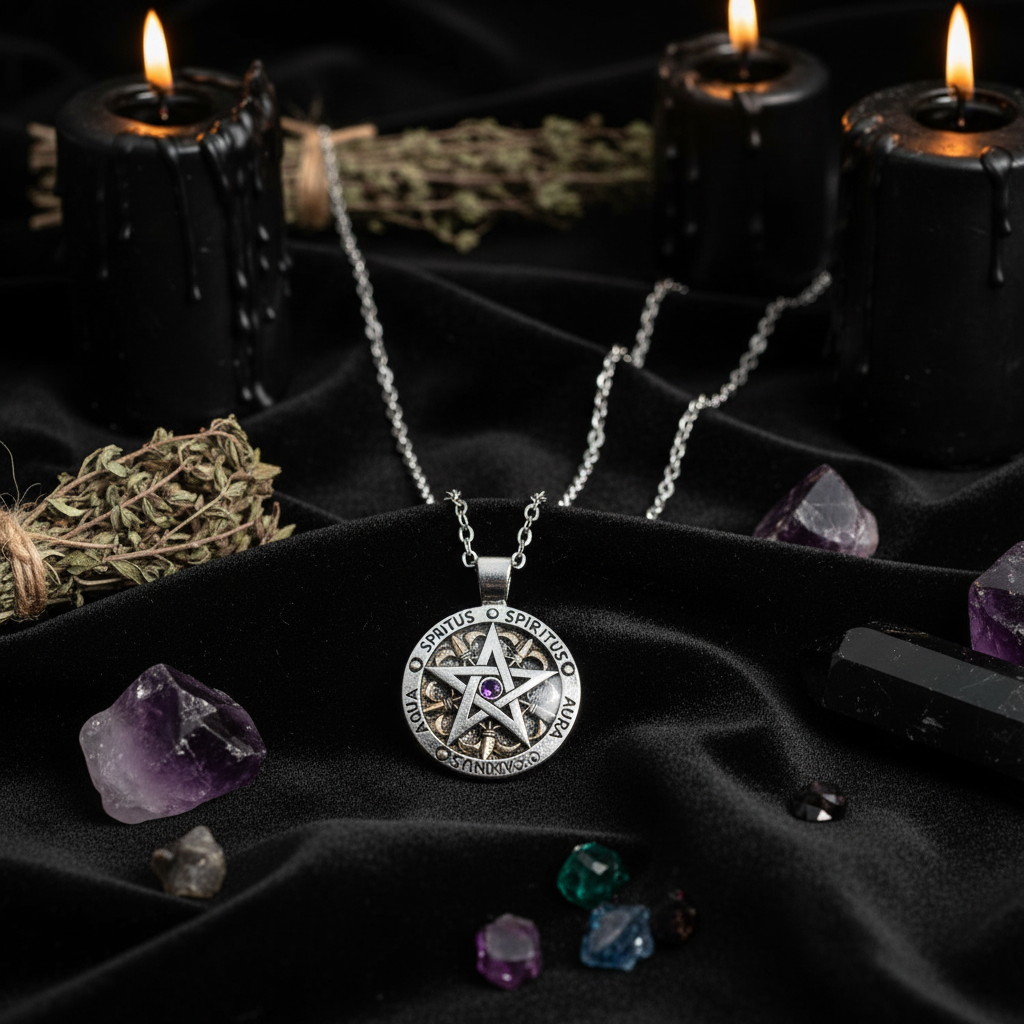 Star Gem Necklace with Metal Pendant Sweater Chain Sorceress Sanctuary