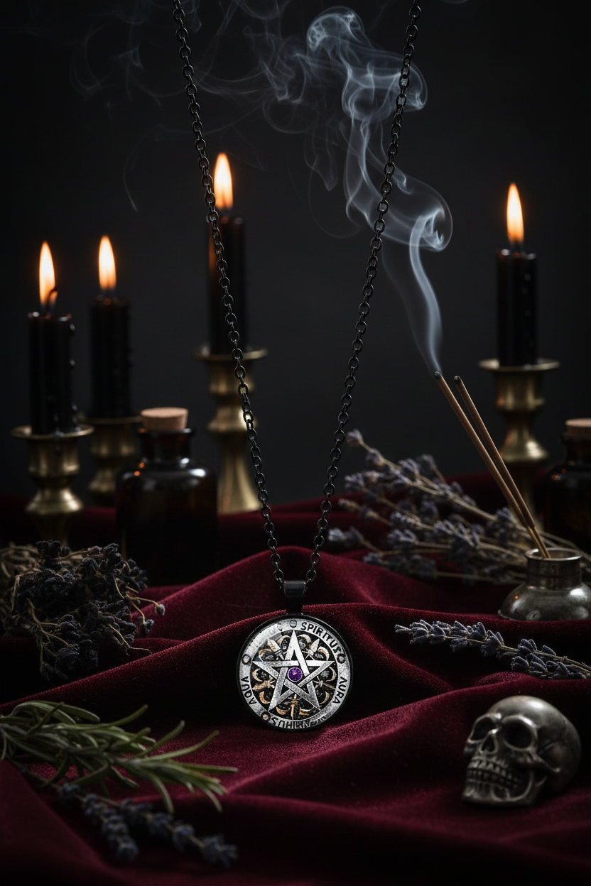 Star Gem Necklace with Metal Pendant Sweater Chain Sorceress Sanctuary