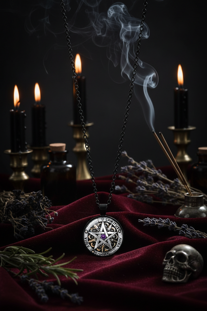 Star Gem Necklace with Metal Pendant Sweater Chain Sorceress Sanctuary