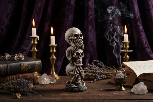 Mystic Trio Skull - Sorceress Sanctuary Gray