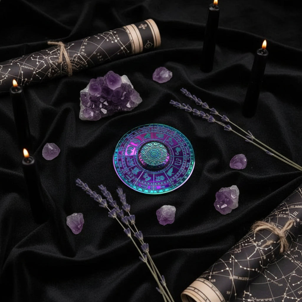 Metal Finger Spinner Toy with Zodiac Compass Design Sorceress Sanctuary