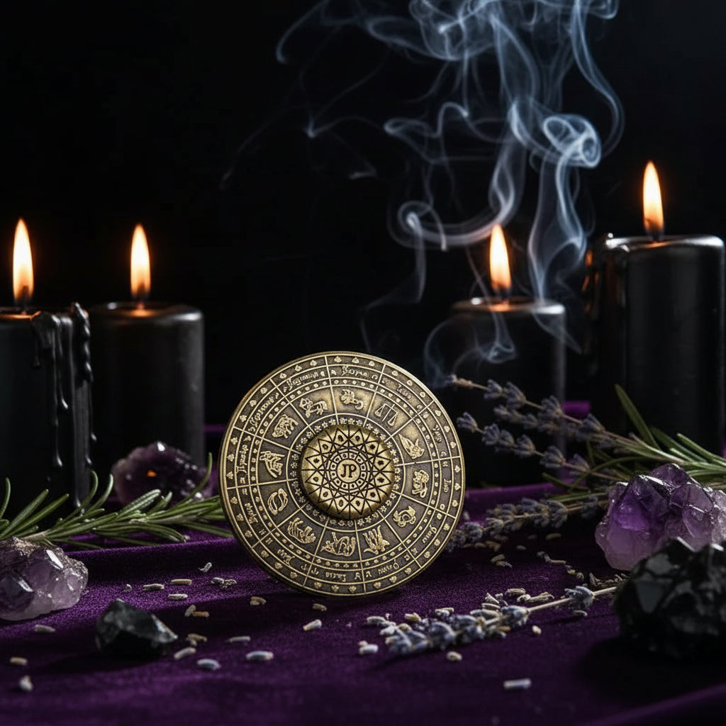 Metal Finger Spinner Toy with Zodiac Compass Design Sorceress Sanctuary