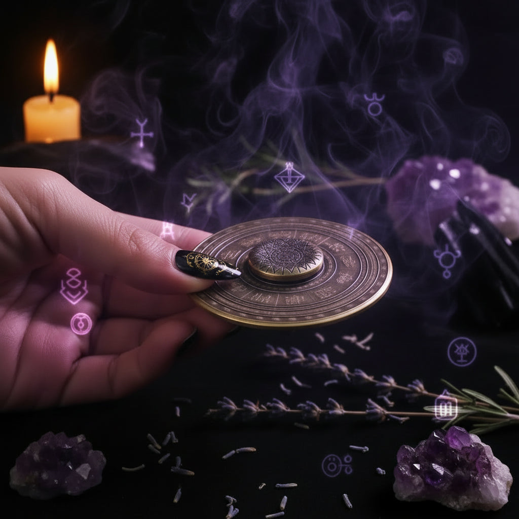 Metal Finger Spinner Toy with Zodiac Compass Design Sorceress Sanctuary