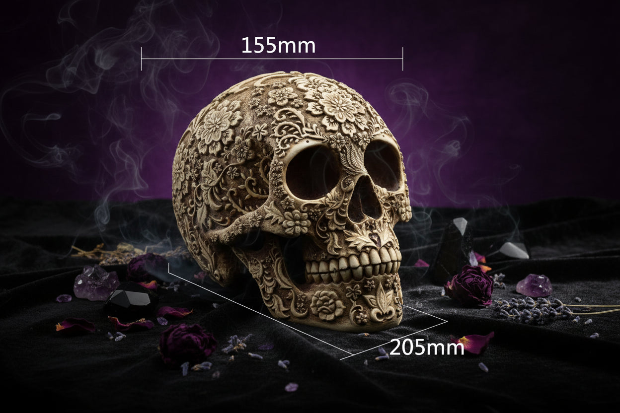 Mystical Floral Skull - Sorceress Sanctuary Flower Skull Skull Ornament-Golden pattern