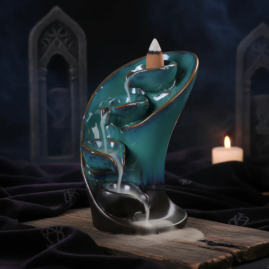 Mystical Incense Burner - Sorceress Sanctuary Alpine waterfall-backflow censer-backflow incense burner-ghost-Reverse flow incense burner-pumpkin-Bergamot Lotus-Backflow Incense-Reverse flow incense ornaments-torch