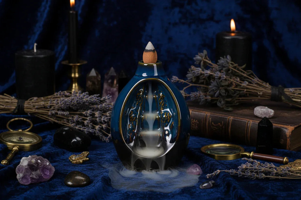 Mystical Incense Burner - Sorceress Sanctuary Alpine waterfall-backflow censer-backflow incense burner-ghost-Reverse flow incense burner-pumpkin-Bergamot Lotus-Backflow Incense-Reverse flow incense ornaments-torch