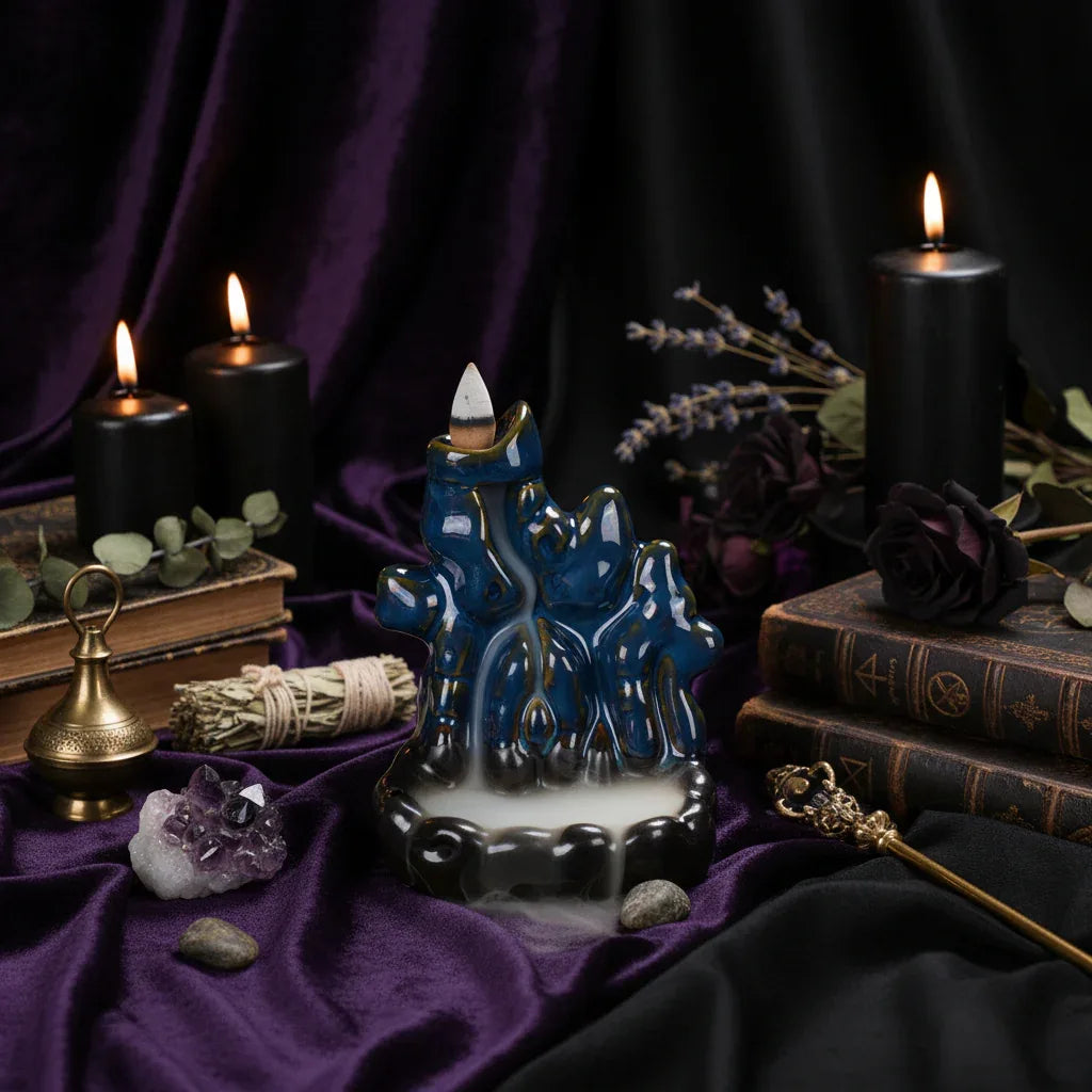 Mystical Incense Burner - Sorceress Sanctuary Alpine waterfall-backflow censer-backflow incense burner-ghost-Reverse flow incense burner-pumpkin-Bergamot Lotus-Backflow Incense-Reverse flow incense ornaments-torch