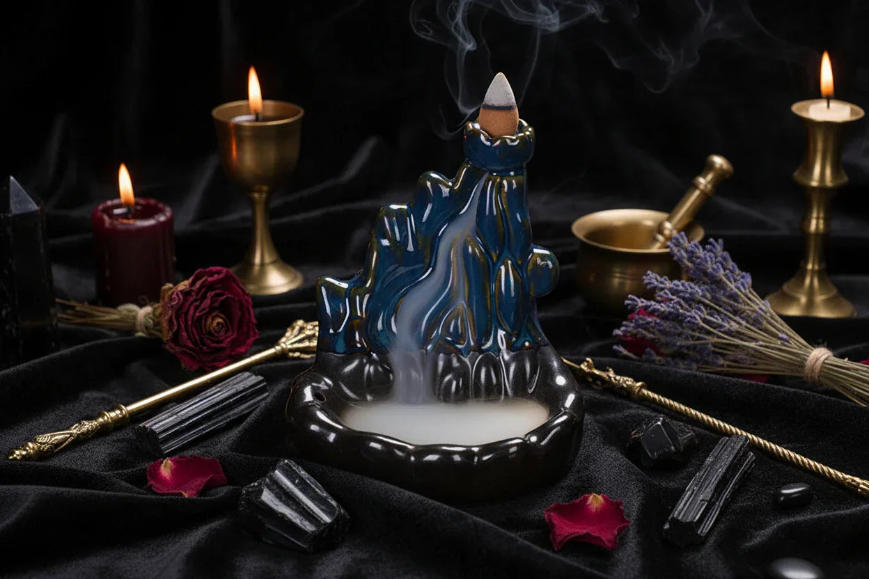 Mystical Incense Burner - Sorceress Sanctuary Alpine waterfall-backflow censer-backflow incense burner-ghost-Reverse flow incense burner-pumpkin-Bergamot Lotus-Backflow Incense-Reverse flow incense ornaments-torch