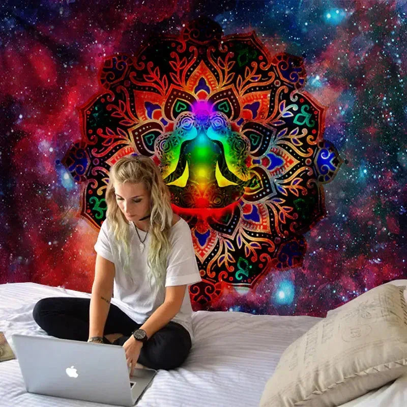 Mystical Mandala Tapestry - Sorceress Sanctuary A / 150x130cm-A / 150x180cm-A / 200x150cm-A / 230x150cm-B / 150x130cm