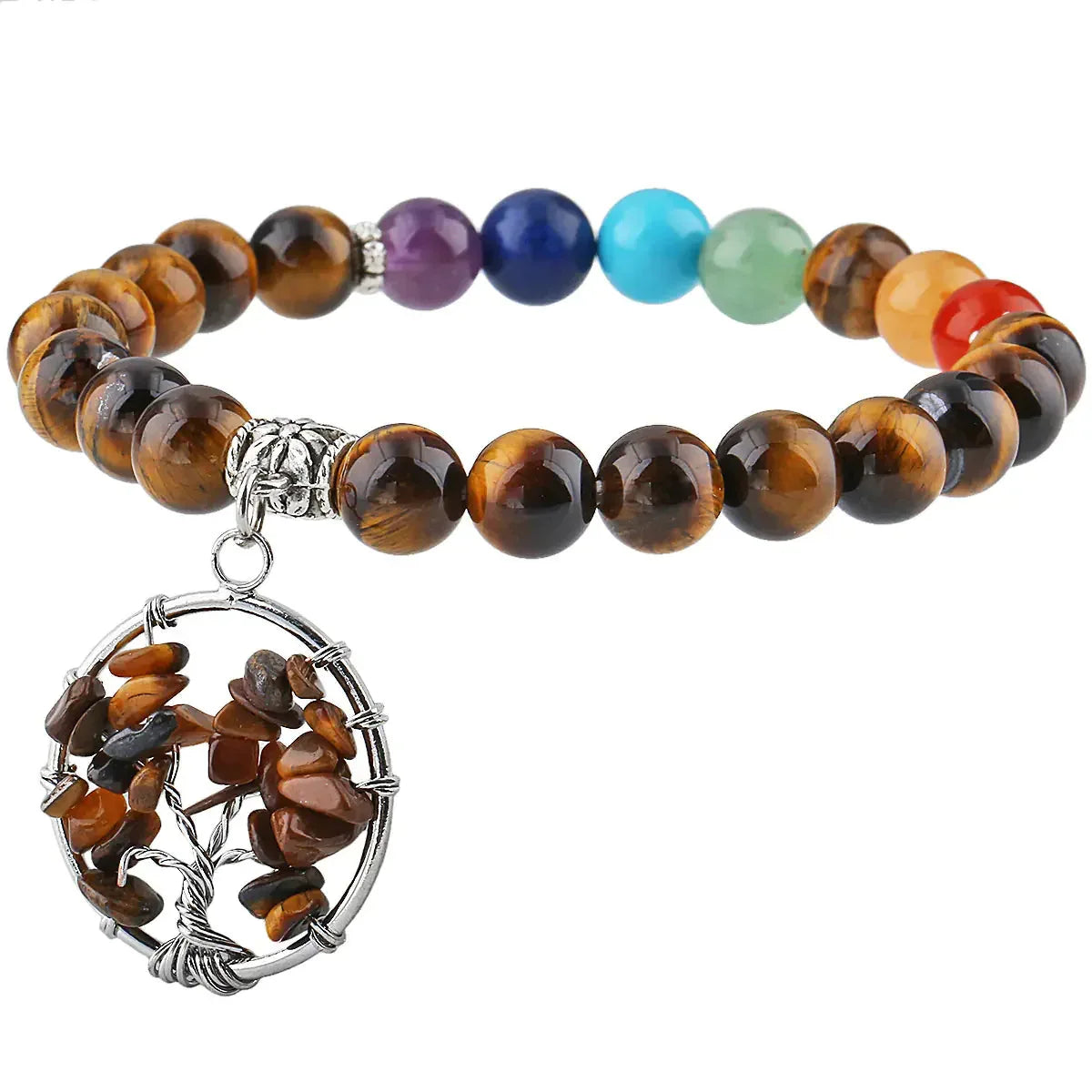 Seven-Color Natural Crystal Round Beads Bracelet Sorceress Sanctuary
