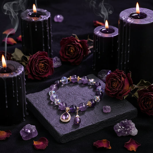 Natural Amethyst Bracelet - Sorceress Sanctuary Purple
