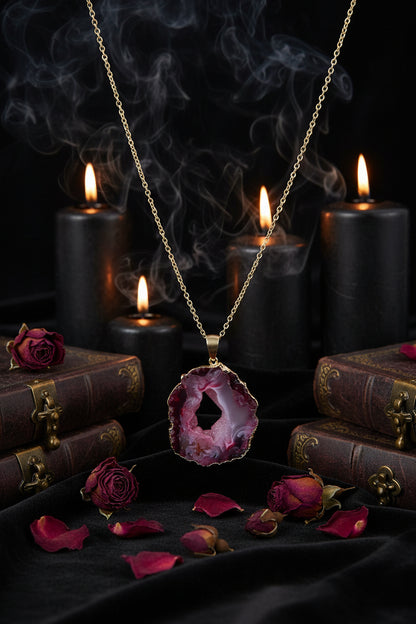 Natural Crystal Pendant - Sorceress Sanctuary Purple-Green-Red-Yellow-Blue